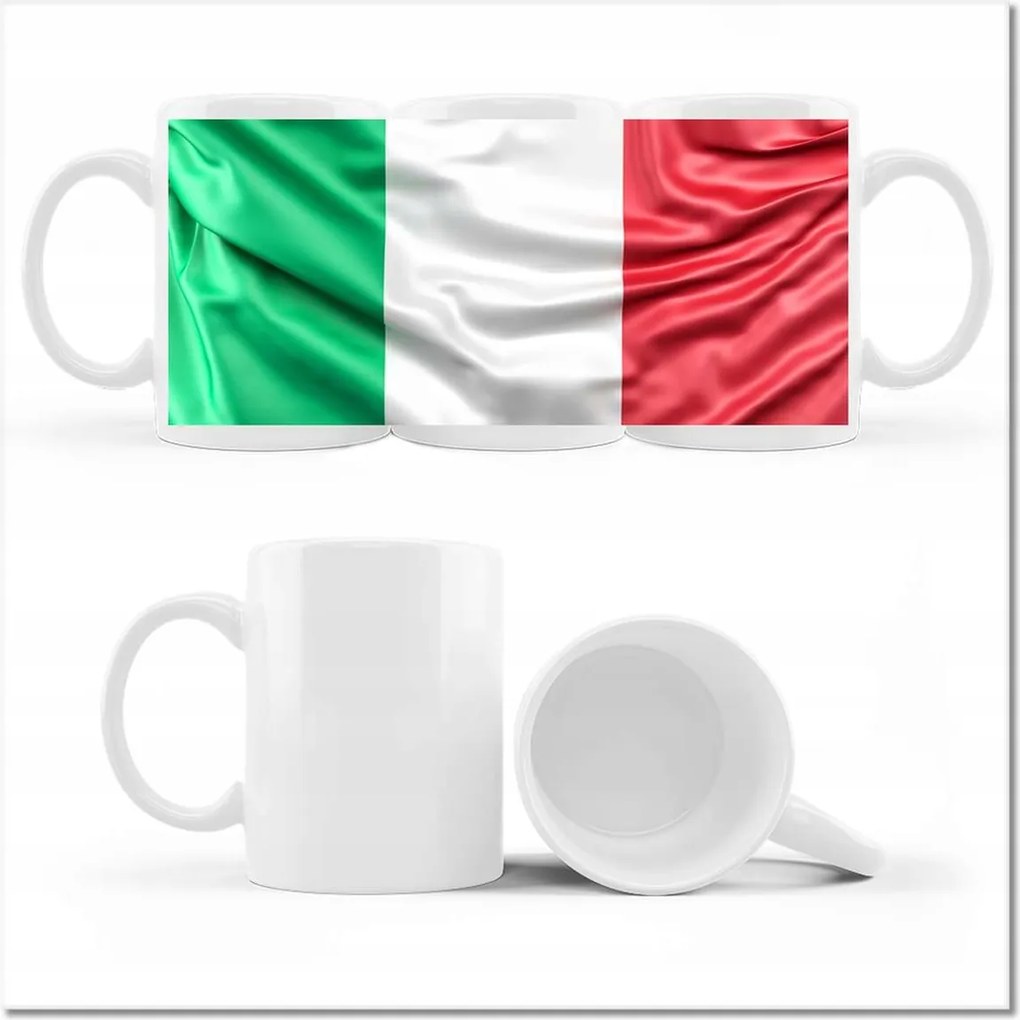 Bögre fényképpel Zászló Olaszország