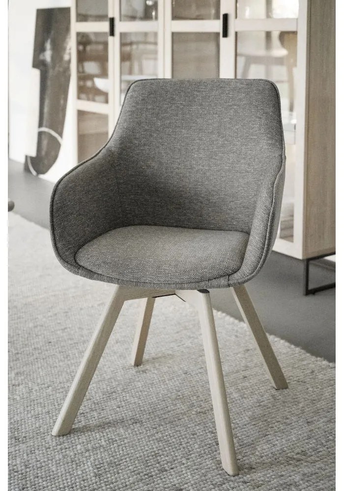 Bézs kárpitozott étkezőfotel szett 2 db-os Alison – Rowico