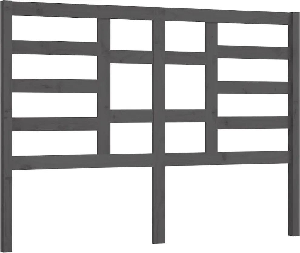 vidaXL szürke tömör fenyőfa ágyfejtámla 126 x 4 x 104 cm