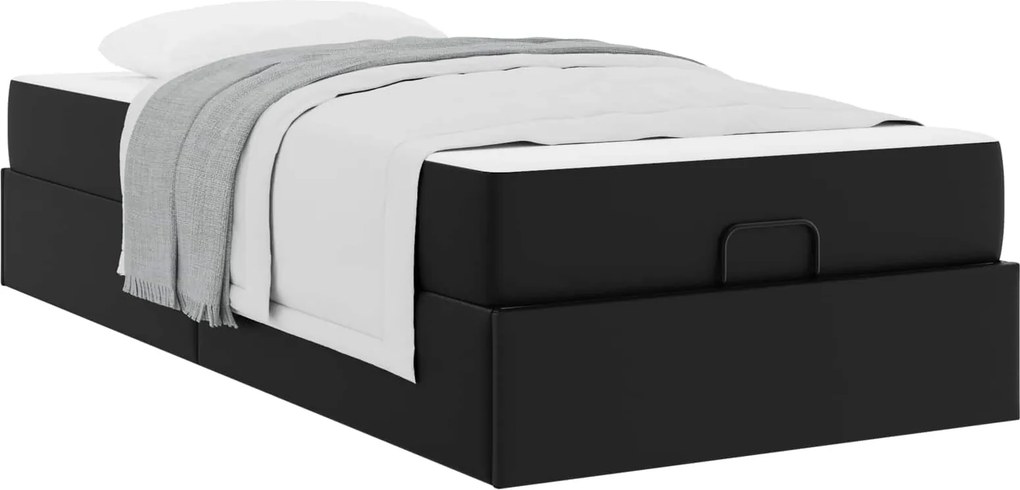 vidaXL Ágykeret matraccal matracmal 2 pcs Fekete PVC