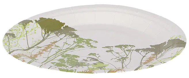 Mezei virág mintás papírtányér, 8 db-os, 18 cm átmérőjű