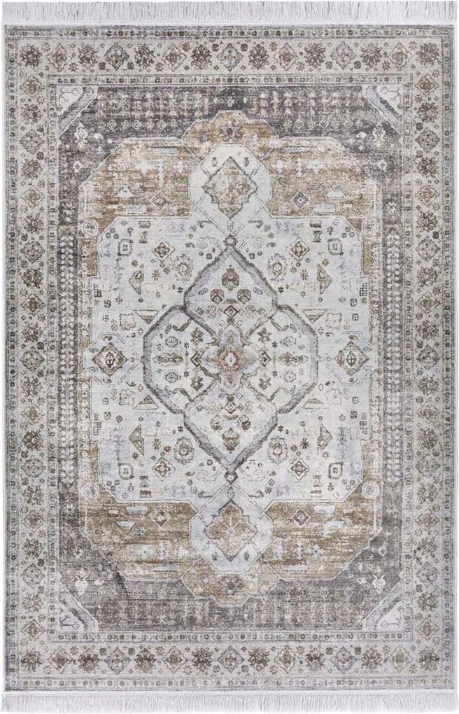 Szőnyeg 95x140 nappaliba,hagyományos klasszikus barna-krém mintás