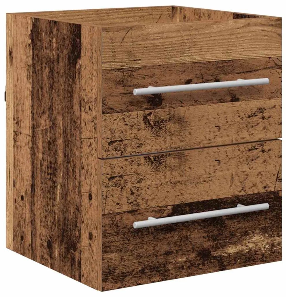 vidaXL Mosdókagyló szekrény fiókkal Öreg fa 38,5 x 41 x 48 cm Faanyag