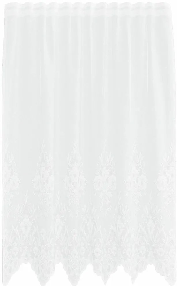 Függönyök függönyökkel Virágos Fehér 150 x 140 cm Poliészter