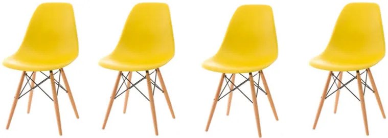 Skandináv stílusú étkezőszékek 4db sárga Classic