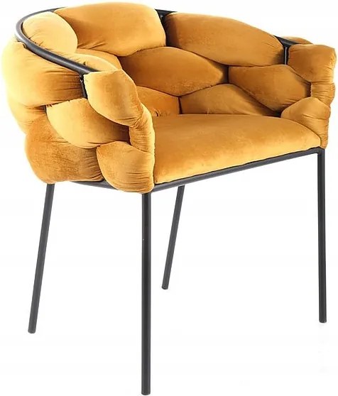 Norte Velvet kárpitozott szék, fekete/curry Sig