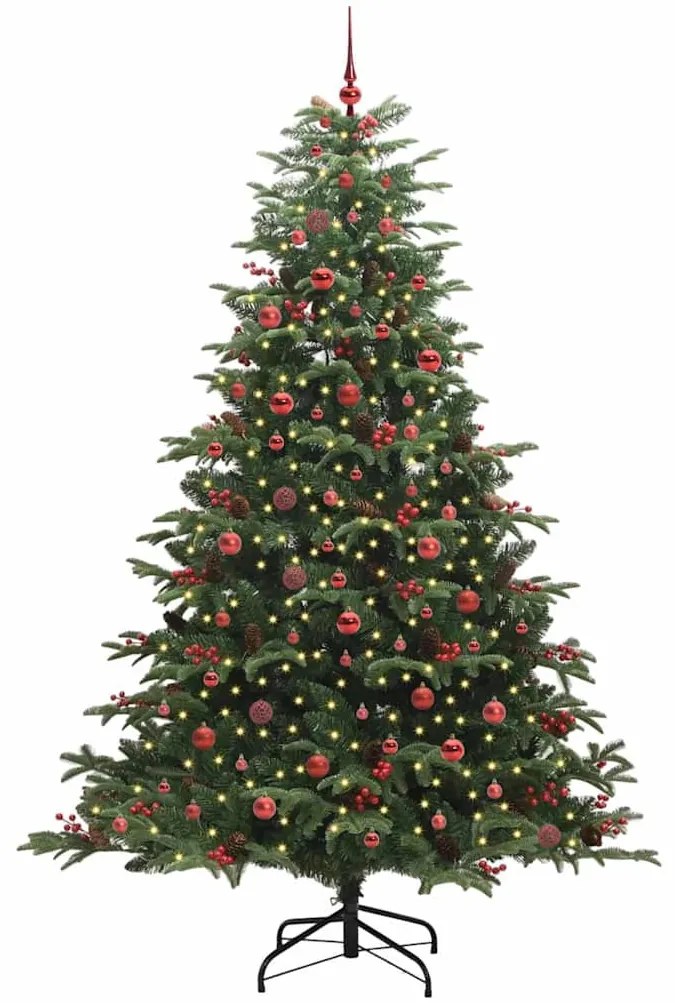 Mű karácsonyfa 300 LED-del Zöld 240 cm PVC és Fém és Műanyag