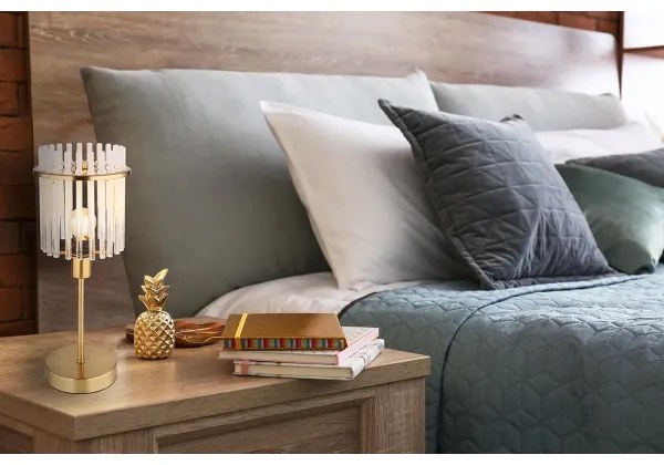 Globo 15698TM - Asztali lámpa GORLEY 1xE14/40W/230V átm. 15 cm arany