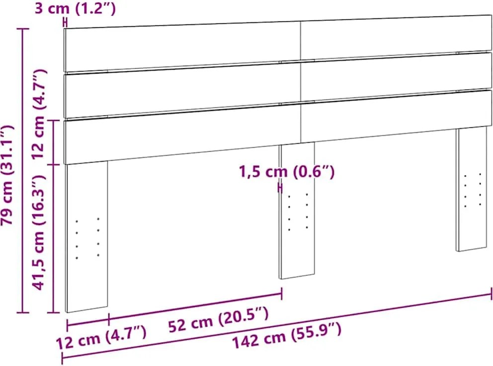 tömör tölgyfa fejtámla 140 cm