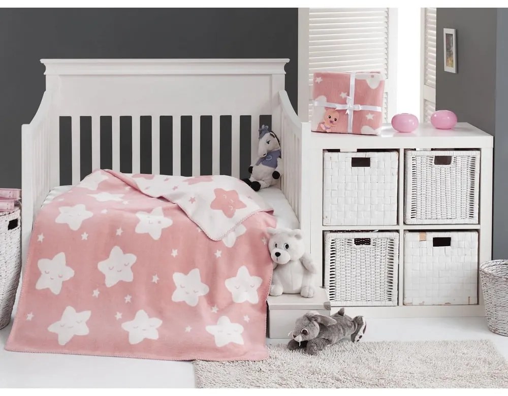 Rózsaszín fleece gyerek takaró 100x120 cm Star – Mijolnir