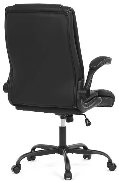 Fekete ökobőr irodai szék hintamechanikával. KA-Y344 BK