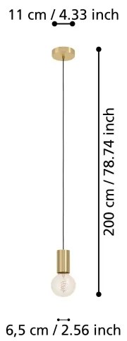 Eglo 900799 - Csillár zsinóron POZUETA 1xE27/40W/230V arany