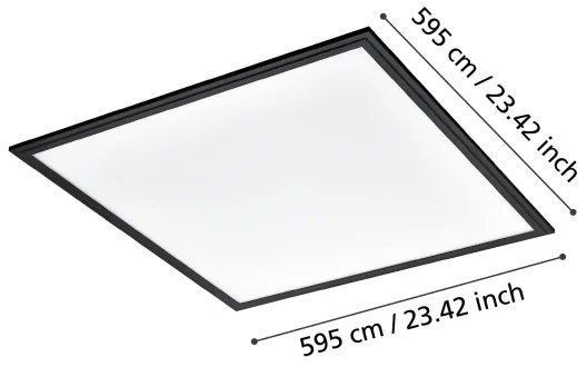 Eglo 900819 - LED Mennyezeti lámpa SALOBRENA LED/33W/230V 60x60 cm fekete