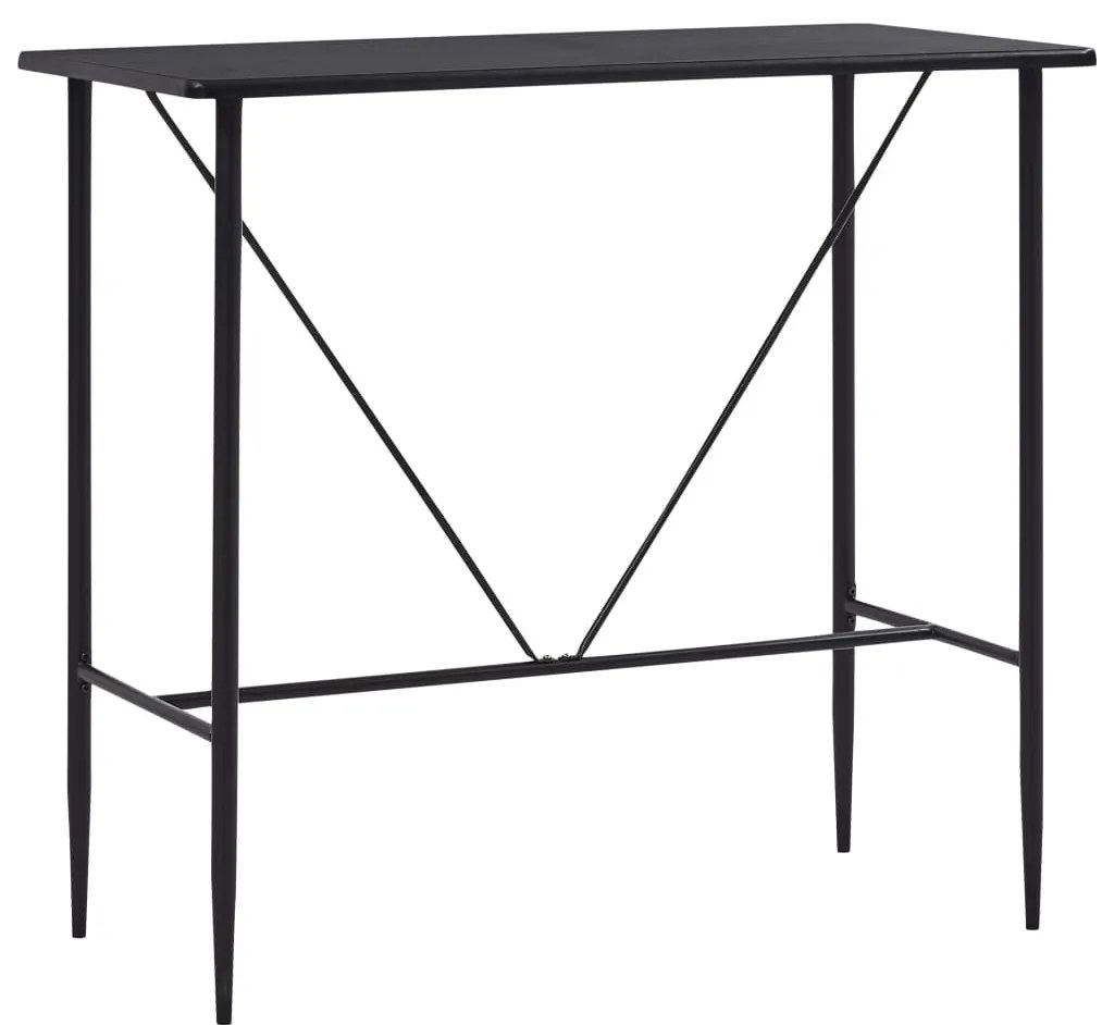 Fekete MDF bárasztal 120 x 60 x 110 cm