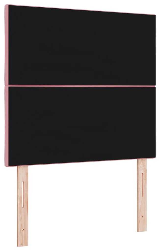Rózsaszín Fejtámla Gyémánt Blokkokkal 90 cm Bársony, Rózsaszín Fejtámla Gyémánt Blokkokkal 180 cm Bársony