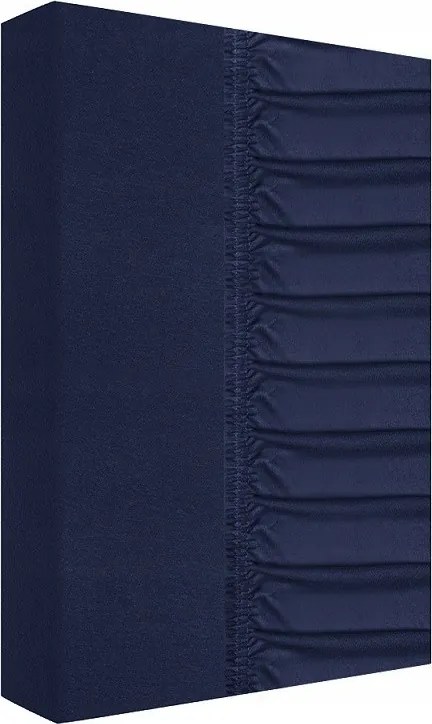 Gumis jersey lepedő vastag 90x200 sötétkék