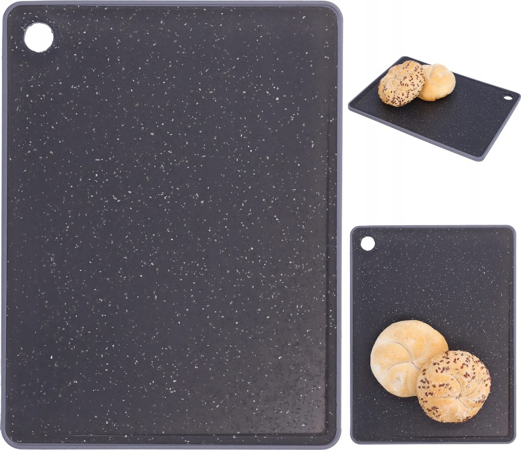 Vágódeszka deszka 27x20 cm élelmiszer műanyag fekete szilárd vastag