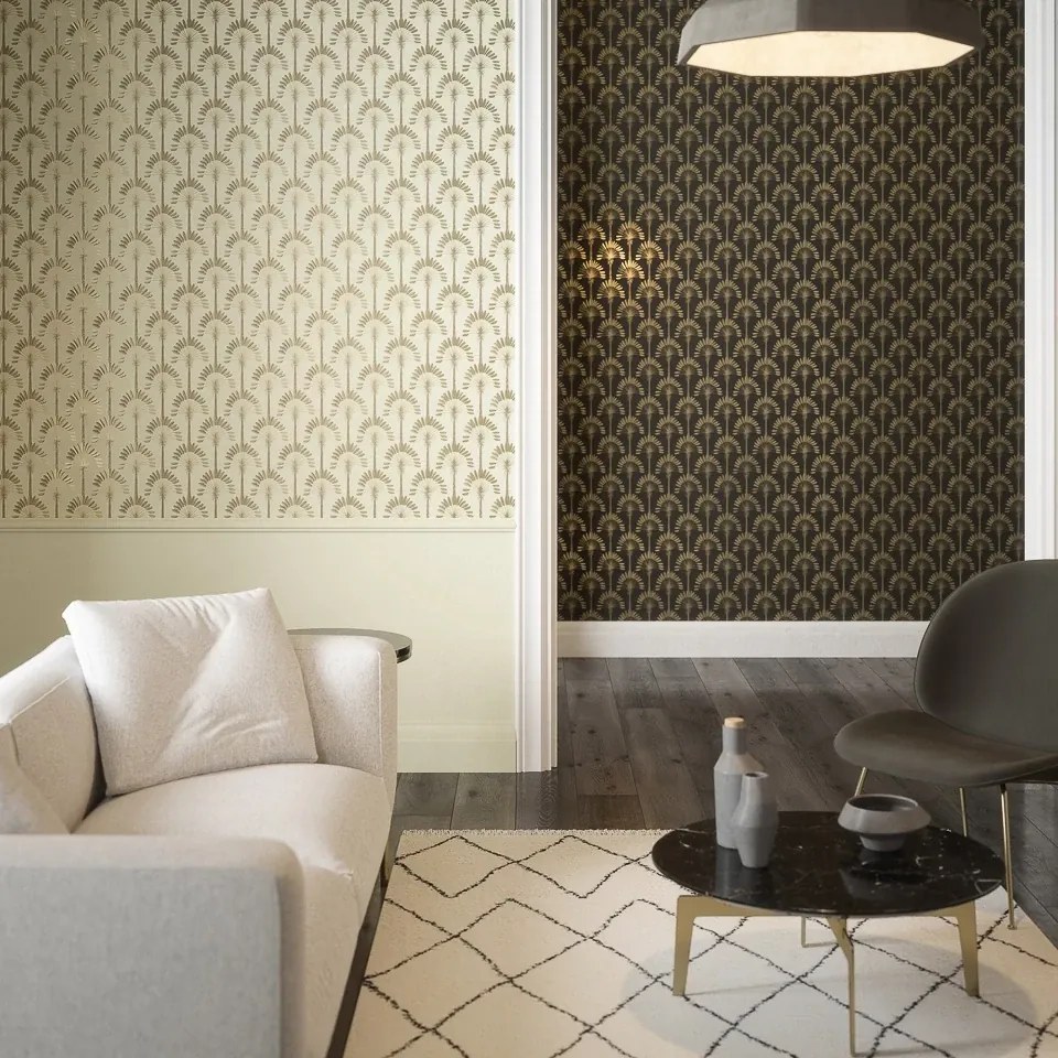 Arthouse Signature 2 Palm Palace arany-krém pálmafás vlies tapéta – 921701