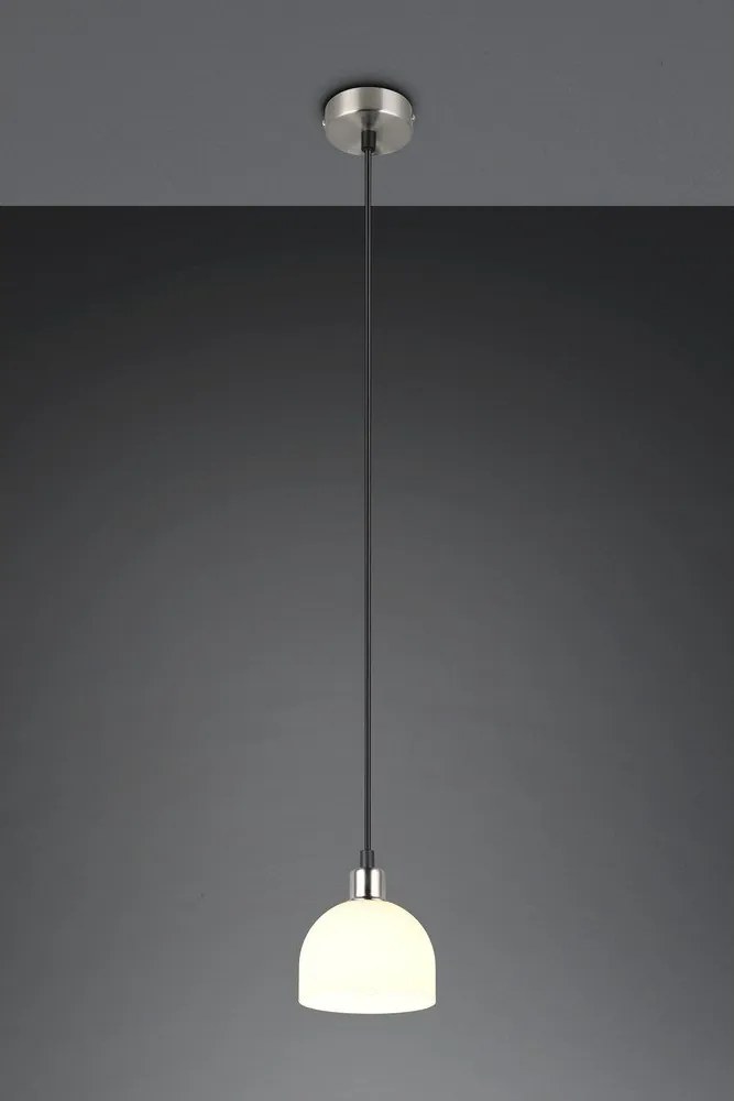 Fehér-ezüstszínű függőlámpa üveg búrával ø 12 cm Molly – Reality