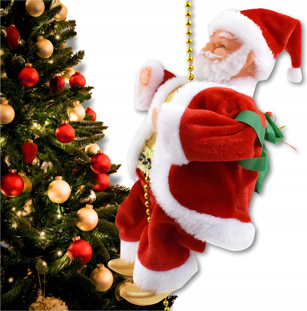 Mikulás Mászik A Kötélen Karácsonyi Dekoráció Dallam Ajándék