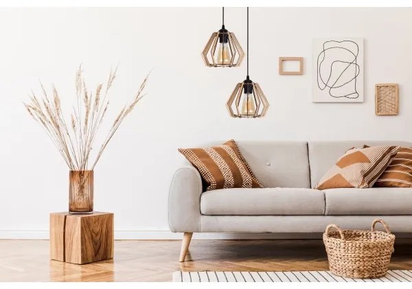 Csillár zsinóron BERGO 2xE27/60W/230V fekete