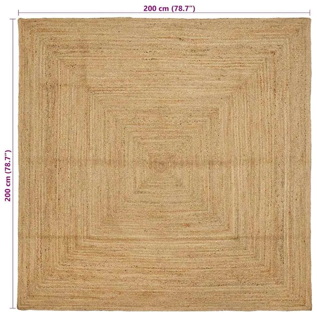 Szőnyeg Bézs 200 x 200 cm Juta