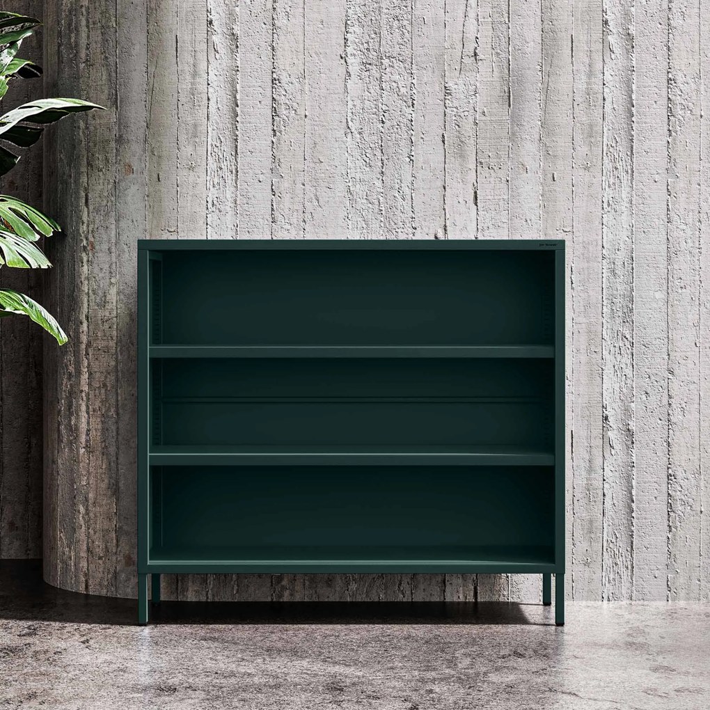 Alacsony polcos szekrény LUCA , 1000 x 900 x 350 mm, Modern: palack zöld