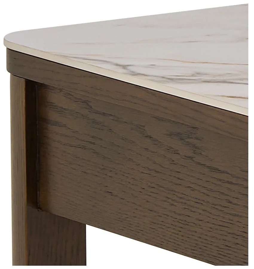 Bézs-sötétbarna dohányzóasztal kerámia asztallappal 70x130 cm Southampton – Actona