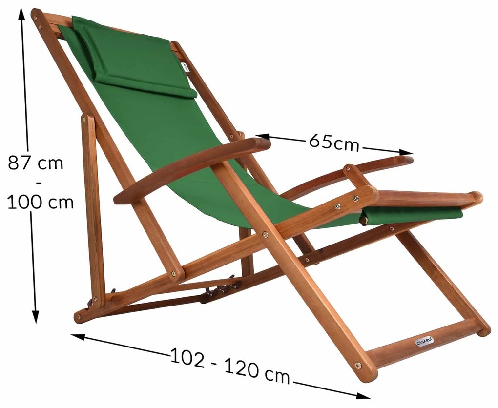 SIENA kerti nyugágy, 65x87x102cm, zöld Casaria
