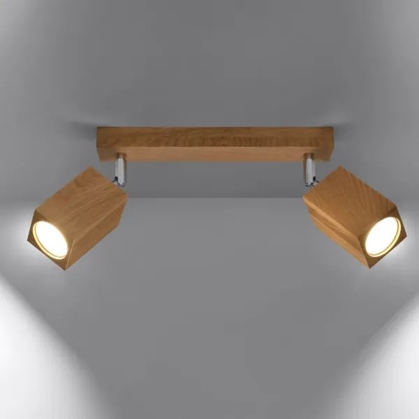 Sollux SL.1036 - Spotlámpa KEKE 2xGU10/40W/230V tölgy