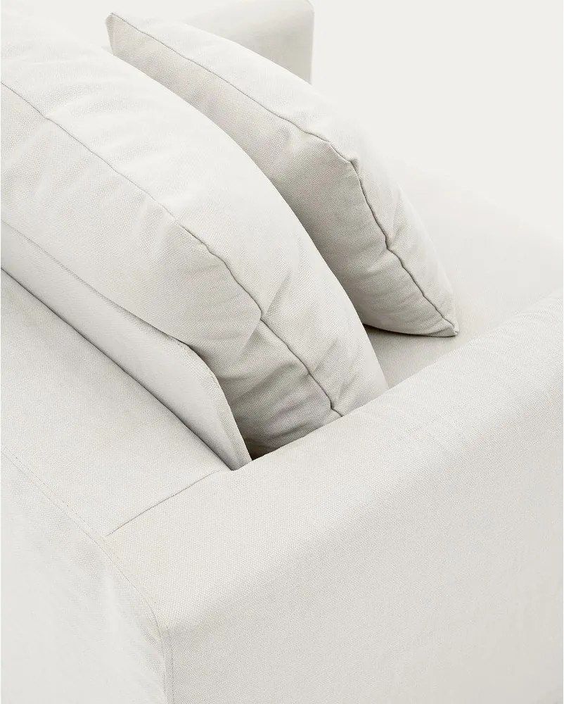 Fehér len fotel Nora – Kave Home