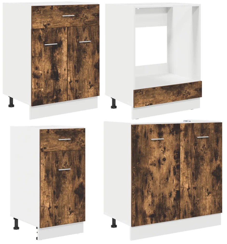 Konyhaszekrény garnitúra 8 pcs Füstölt tölgy 240 x 46 x 81.5 cm
