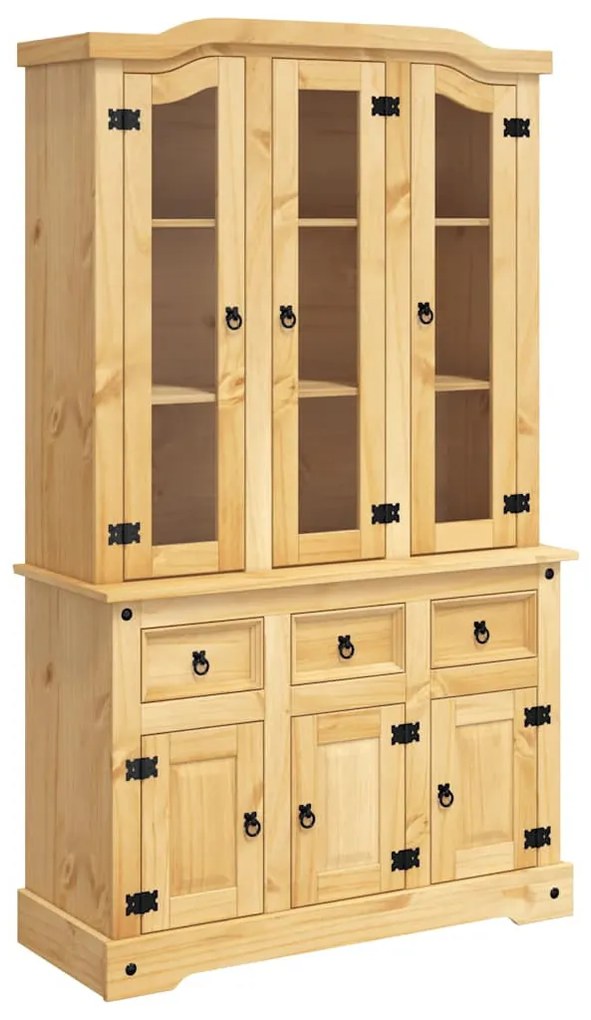 Corona barna tömör mexikói fenyő magasszekrény 112x43x196 cm
