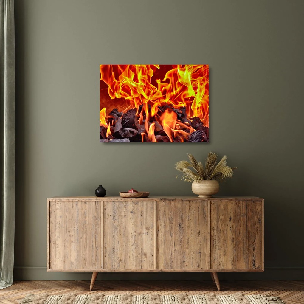 Az égő szén képe (üvegen) (70x50 cm)