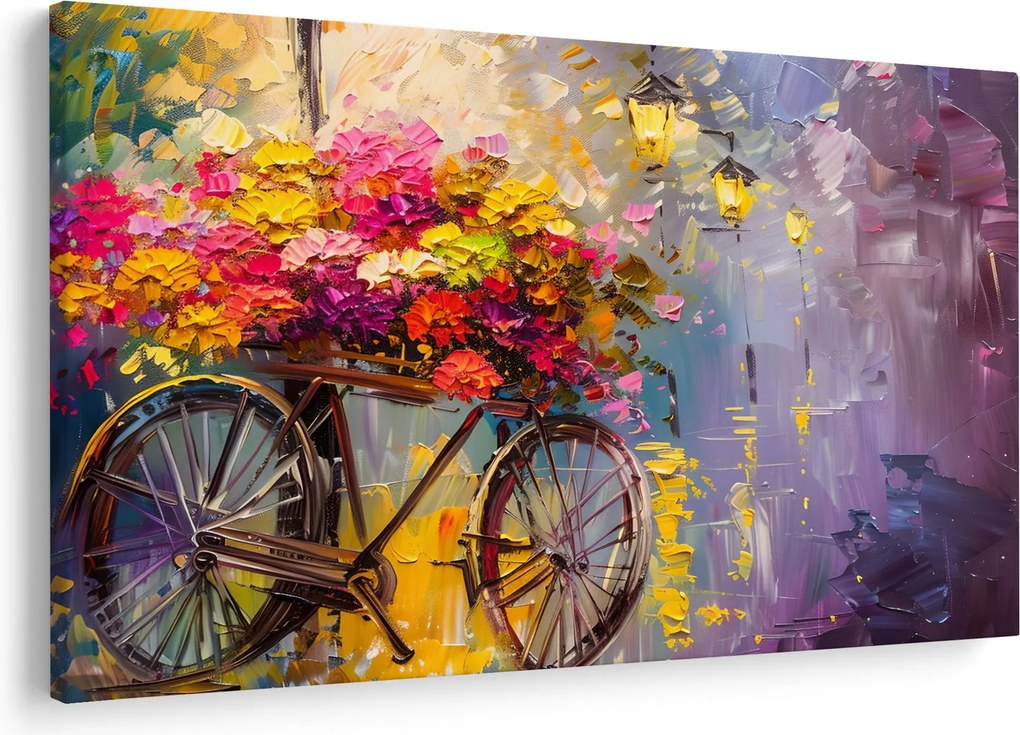 Kép - Kerék virágokkal (90x60 cm)