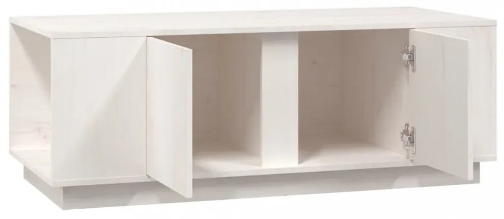 fehér tömör fenyőfa dohányzóasztal 110x50x40 cm