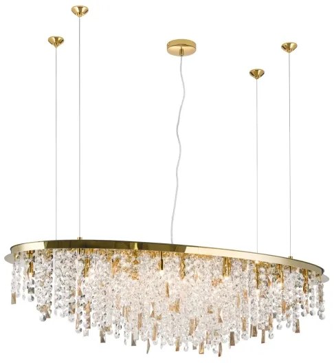 Orion - Kristály csillár zsinóron CRYSTALRIVER 21xG9/40W/230V arany