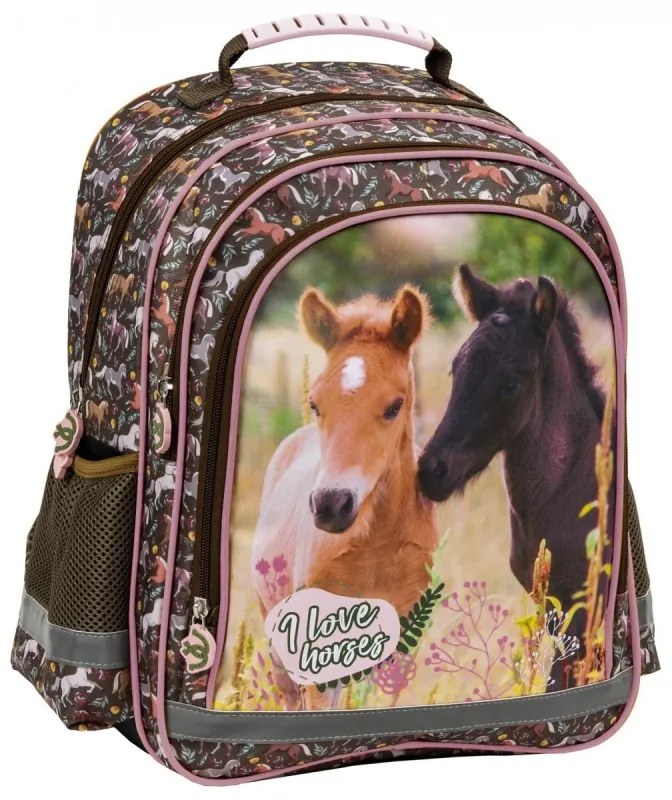 Kétkamrás gyerek hátizsák - I love horses