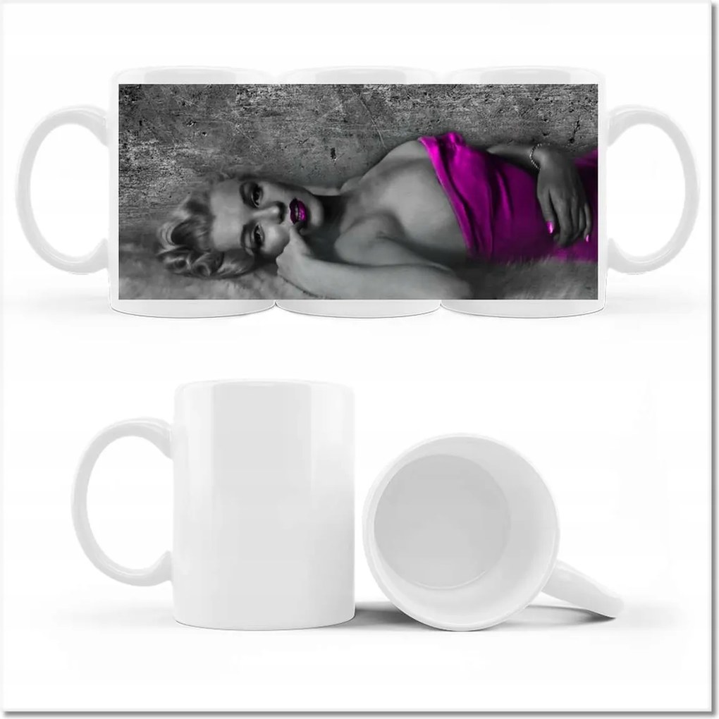 Rózsaszín Marilyn Monroe fényképes bögre