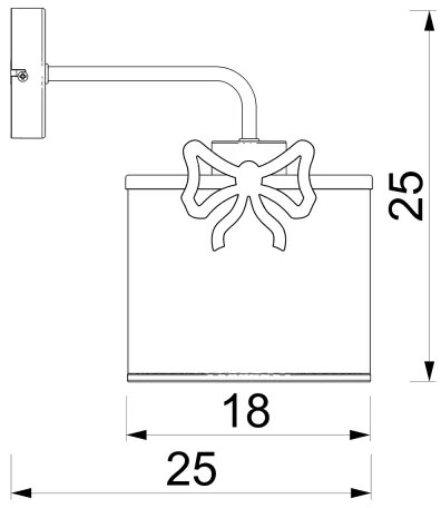 Gyermek fali lámpa SWEET 1xE27/15W/230V fehér/rózsaszín/íj