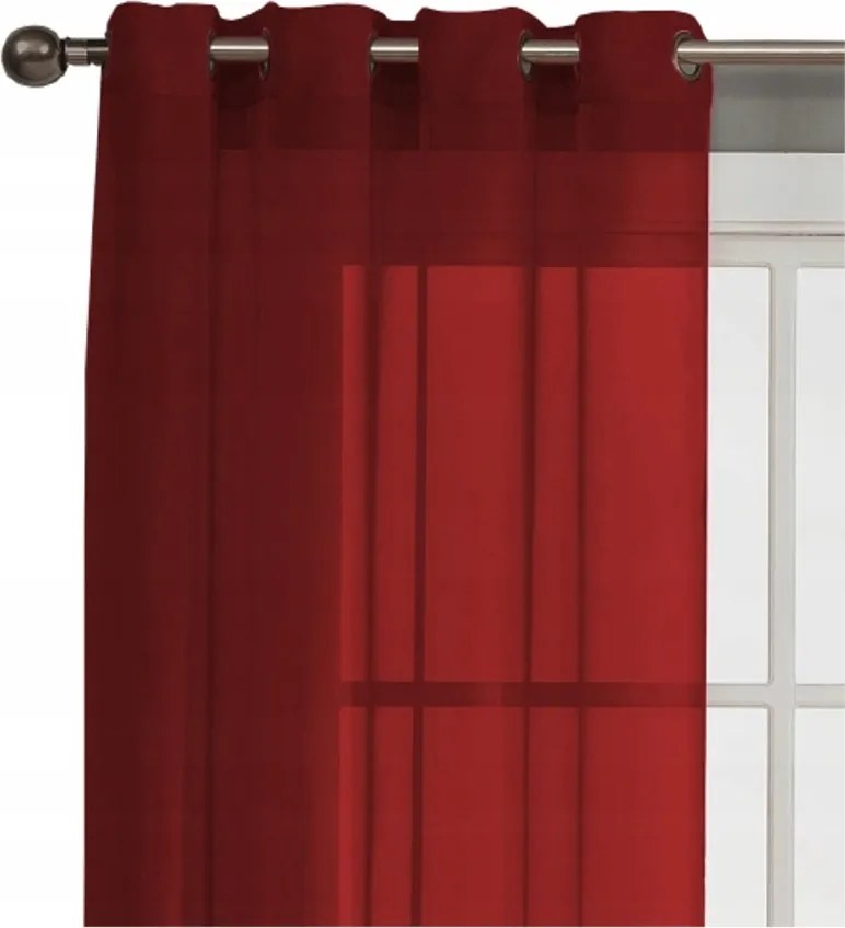 Függöny Fátyol átvezető függöny 145x250 magas bordó