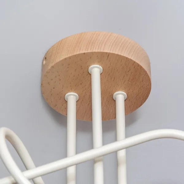 Felületre szerelt csillár OXFORD 3xE27/15W/230V fenyő/krémszínű