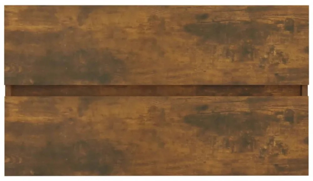 füstös tölgy színű szerelt fa mosdószekrény 80 x 38,5 x 45 cm