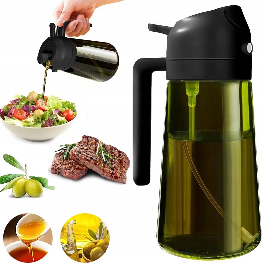 Olajpalack Olívaolaj 470 ml Spray adagoló Konyhai üvegpalack