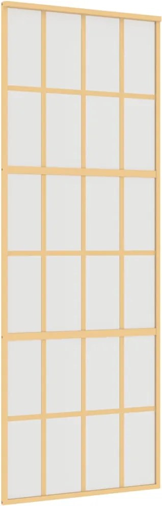 vidaXL aranyszínű ESG tejüveg és alumínium tolóajtó 76 x 205 cm