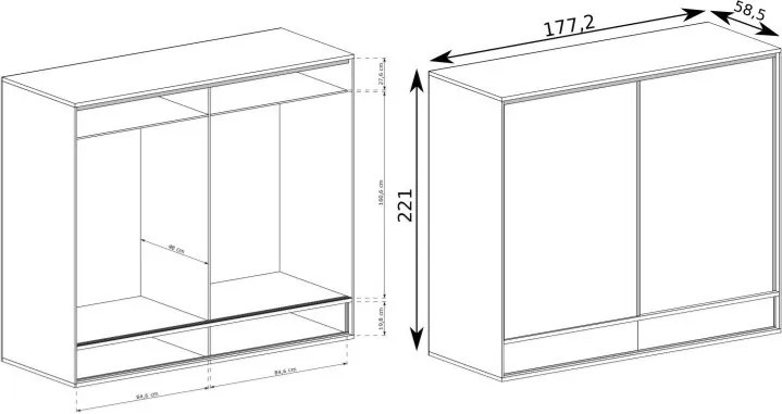 Aldabra Mediolan M-19 gardróbszekrény, hikora fa