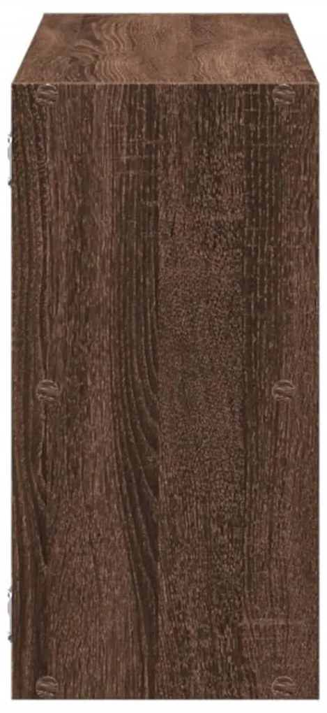 barna tölgy színű szerelt fa fali polc 100 x 25 x 50 cm
