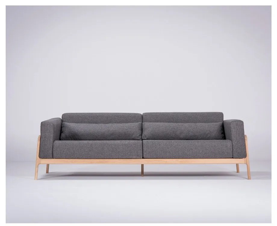 Fawn Plus sötétszürke kanapé tölgyfából, 240 cm - Gazzda