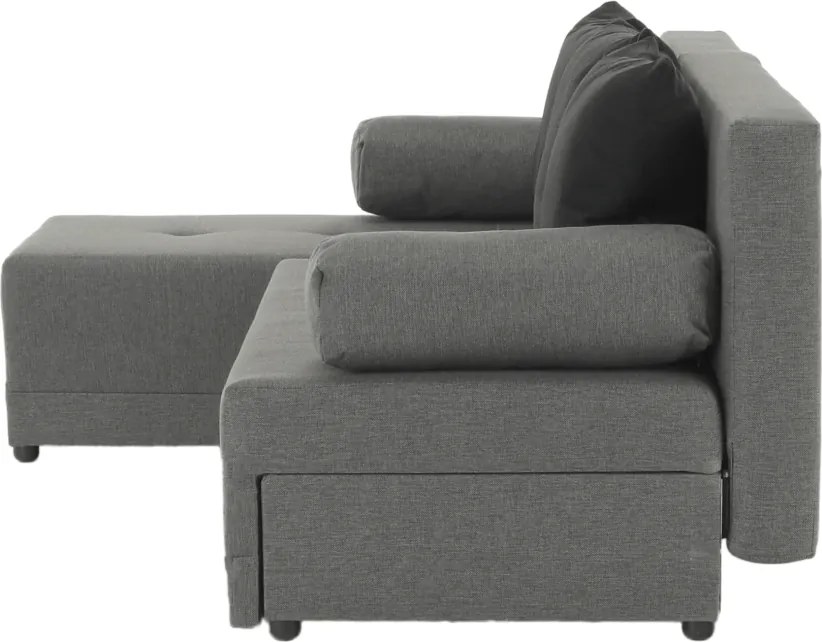 Sarokülőgarnitúra, szürke/fekete, balos, MEXX