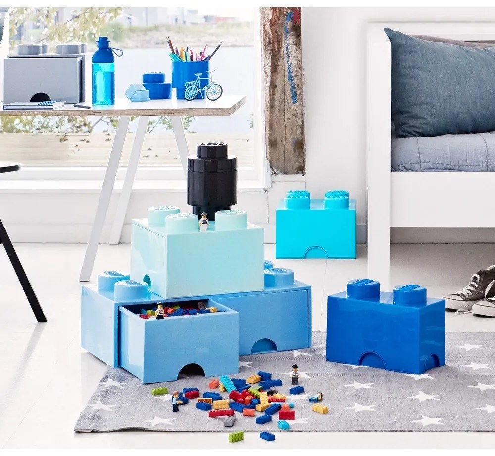 Négyszögeletes világoskék tárolódoboz - LEGO®